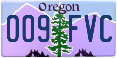 OR license plate 009FVC