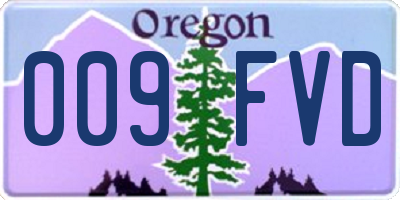 OR license plate 009FVD