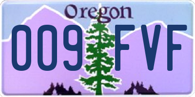 OR license plate 009FVF