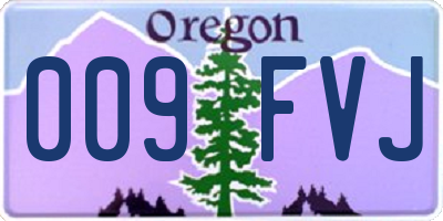 OR license plate 009FVJ