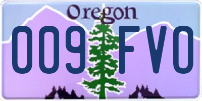 OR license plate 009FVO