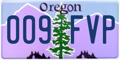 OR license plate 009FVP