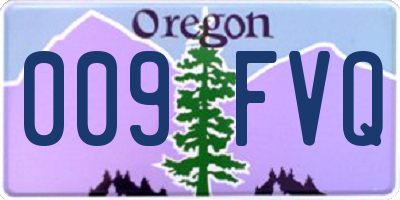 OR license plate 009FVQ