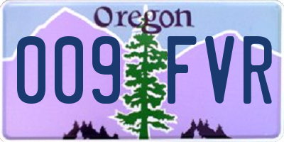 OR license plate 009FVR