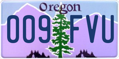 OR license plate 009FVU