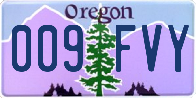 OR license plate 009FVY