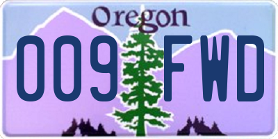 OR license plate 009FWD