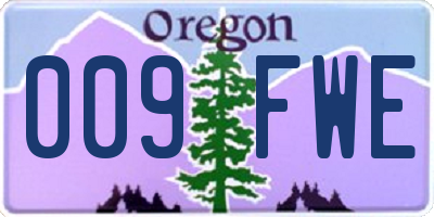 OR license plate 009FWE