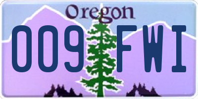 OR license plate 009FWI