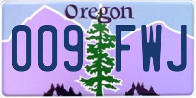 OR license plate 009FWJ