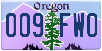 OR license plate 009FWO