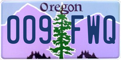 OR license plate 009FWQ