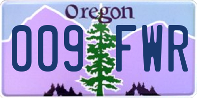 OR license plate 009FWR