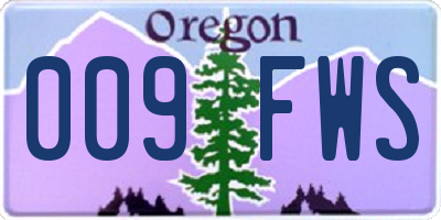 OR license plate 009FWS