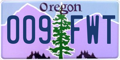 OR license plate 009FWT