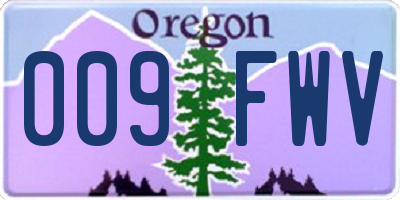 OR license plate 009FWV
