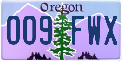 OR license plate 009FWX