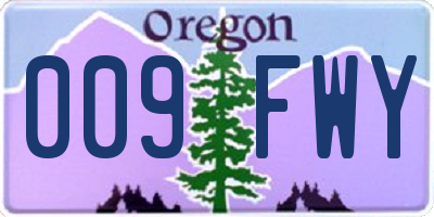OR license plate 009FWY
