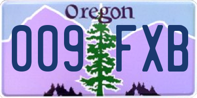 OR license plate 009FXB