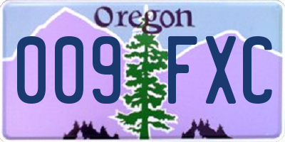 OR license plate 009FXC