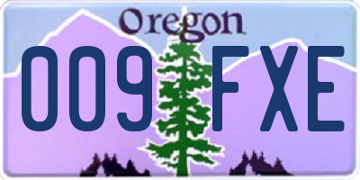 OR license plate 009FXE