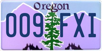 OR license plate 009FXI