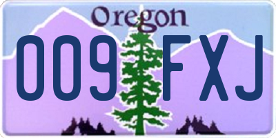 OR license plate 009FXJ