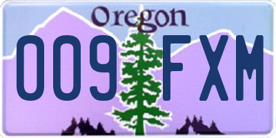 OR license plate 009FXM