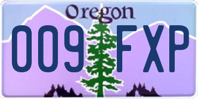 OR license plate 009FXP