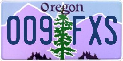 OR license plate 009FXS
