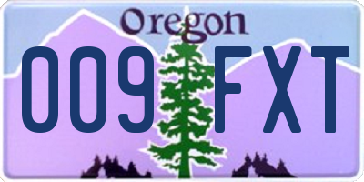 OR license plate 009FXT