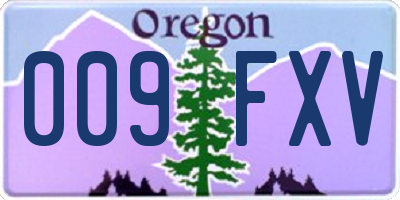 OR license plate 009FXV