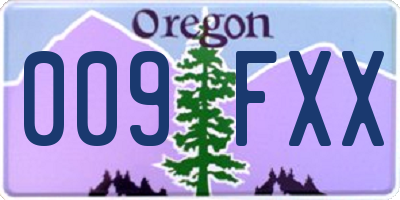 OR license plate 009FXX