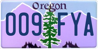 OR license plate 009FYA