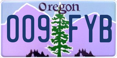 OR license plate 009FYB