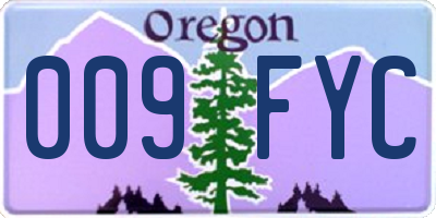 OR license plate 009FYC