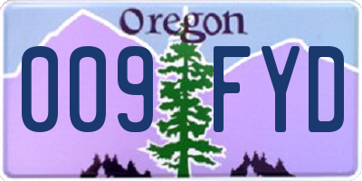 OR license plate 009FYD