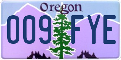 OR license plate 009FYE