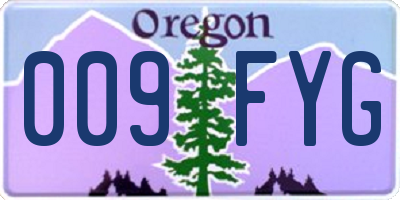 OR license plate 009FYG