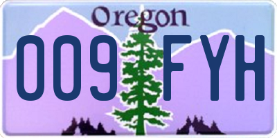 OR license plate 009FYH