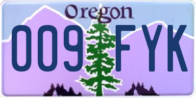 OR license plate 009FYK