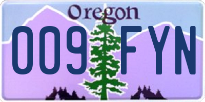 OR license plate 009FYN