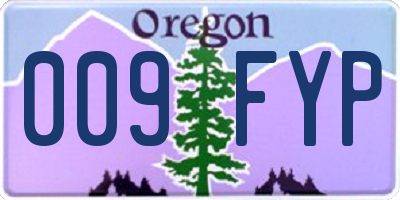 OR license plate 009FYP