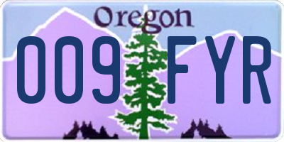 OR license plate 009FYR