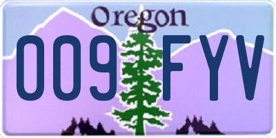 OR license plate 009FYV