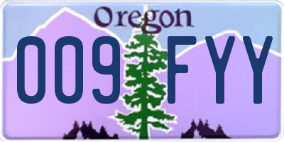 OR license plate 009FYY