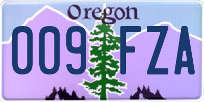 OR license plate 009FZA