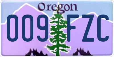 OR license plate 009FZC