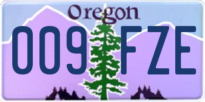 OR license plate 009FZE