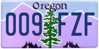 OR license plate 009FZF